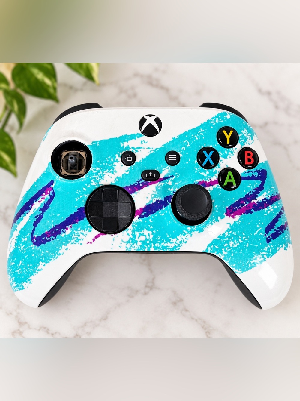 Xbox Wireless Controller 90s Jazz Cup Retro Design – Works, Needs Thumbstick